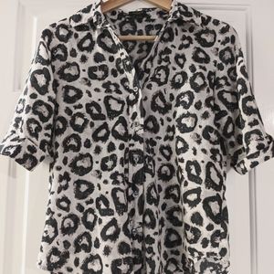 Ann Taylor Animal Print Button down shirt
